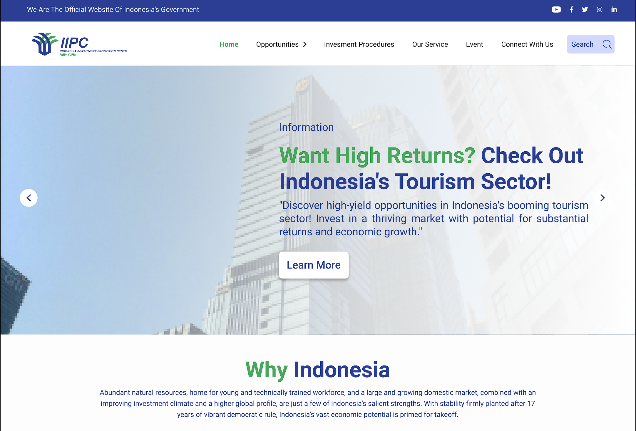 Website Profile IIPC Newyork BKPM